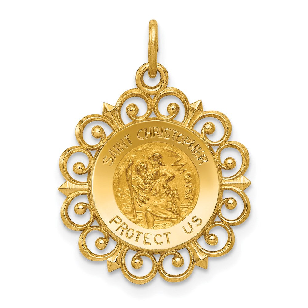 14k Saint Christopher Medal Charm