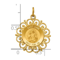 Load image into Gallery viewer, 14k Saint Anne Medal Charm
