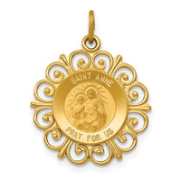 Load image into Gallery viewer, 14k Saint Anne Medal Charm
