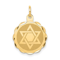 Load image into Gallery viewer, 14k Solid Star of David Disc Charm
