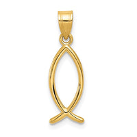Load image into Gallery viewer, 14k Ichthus Fish Pendant
