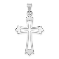 Load image into Gallery viewer, 14k White Gold Budded Cross Pendant
