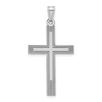 Load image into Gallery viewer, 14k White Laser Etched Cross Charm
