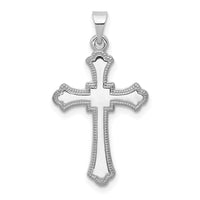 Load image into Gallery viewer, 14k White Gold Budded Cross Charm

