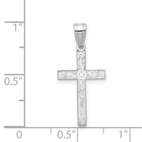 Load image into Gallery viewer, 14K White Floral Cross Charm
