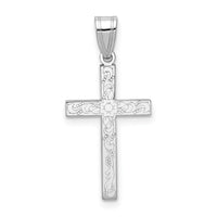 Load image into Gallery viewer, 14K White Floral Cross Charm
