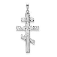 Load image into Gallery viewer, 14k White Gold Eastern Orthodox Cross Pendant

