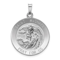 Load image into Gallery viewer, 14k White Gold Saint Michael Medal Pendant
