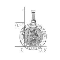 Load image into Gallery viewer, 14k White Gold Saint Christopher Medal Charm
