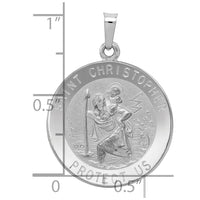 Load image into Gallery viewer, 14k White Gold Saint Christopher Medal Pendant
