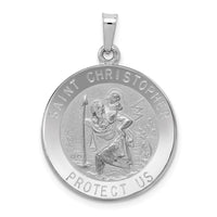 Load image into Gallery viewer, 14k White Gold Saint Christopher Medal Pendant

