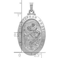 Load image into Gallery viewer, 14k White Gold Saint Christopher Medal Pendant
