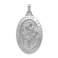 Load image into Gallery viewer, 14k White Gold Saint Christopher Medal Pendant
