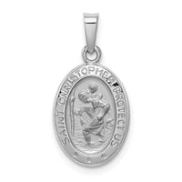 Load image into Gallery viewer, 14k White Gold Saint Christopher Medal Charm
