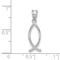 Load image into Gallery viewer, 14k White Gold Ichthus Fish Pendant

