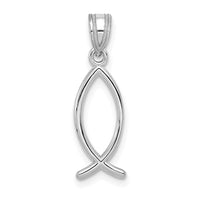 Load image into Gallery viewer, 14k White Gold Ichthus Fish Pendant
