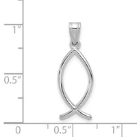 Load image into Gallery viewer, 14k White Gold Ichthus Fish Pendant
