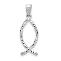 Load image into Gallery viewer, 14k White Gold Ichthus Fish Pendant
