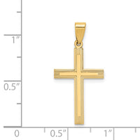 Load image into Gallery viewer, 14k Polished Laser Etched Cross Charm
