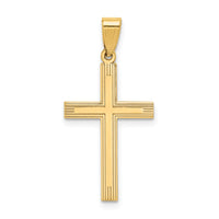 Load image into Gallery viewer, 14k Polished Laser Etched Cross Charm
