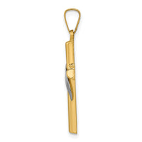 Load image into Gallery viewer, 14K Two-Tone Hollow Cross w/Drape Charm
