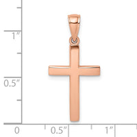 Load image into Gallery viewer, 14K Rose Gold Polished Beveled Cross Charm
