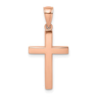 Load image into Gallery viewer, 14K Rose Gold Polished Beveled Cross Charm
