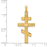 Load image into Gallery viewer, 14K Eastern Orthodox Cross w/Heart Pendant

