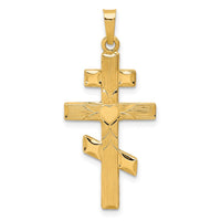 Load image into Gallery viewer, 14K Eastern Orthodox Cross w/Heart Pendant
