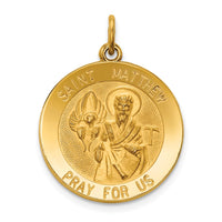 Load image into Gallery viewer, 14k Saint Matthew Medal Pendant
