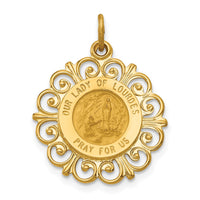 Load image into Gallery viewer, 14k Our Lady of Lourdes Medal Pendant

