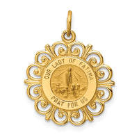 Load image into Gallery viewer, 14k Our Lady of Fatima Medal Pendant
