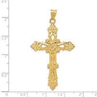Load image into Gallery viewer, 14K Polished Fleur de Lis Cross Pendant
