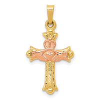 Load image into Gallery viewer, 14k Two-tone Claddagh Cross Pendant
