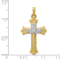 Load image into Gallery viewer, 14k Two-tone Claddagh Cross Pendant
