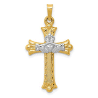 Load image into Gallery viewer, 14k Two-tone Claddagh Cross Pendant
