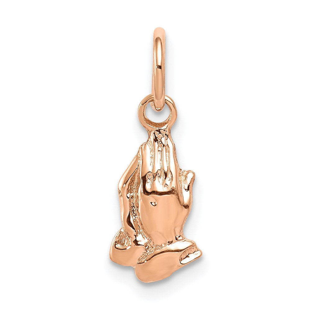 14k Rose Gold Praying Hands Charm