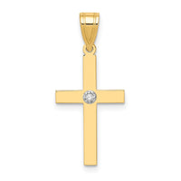 Load image into Gallery viewer, 14k Polished .01ct. Diamond Cross Pendant
