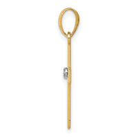 Load image into Gallery viewer, 14k Polished .01ct. Diamond Cross Pendant
