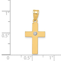 Load image into Gallery viewer, 14k Polished .01ct. Diamond Cross Pendant

