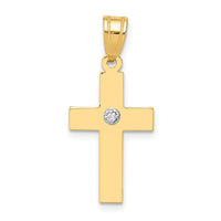 Load image into Gallery viewer, 14k Polished .01ct. Diamond Cross Pendant
