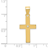 Load image into Gallery viewer, 14k Polished .02ct. Diamond Cross Pendant
