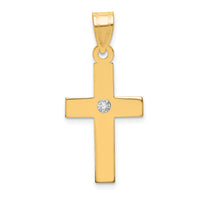 Load image into Gallery viewer, 14k Polished .02ct. Diamond Cross Pendant
