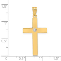 Load image into Gallery viewer, 14k Polished .02ct. Diamond Cross Pendant
