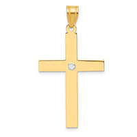 Load image into Gallery viewer, 14k Polished .02ct. Diamond Cross Pendant
