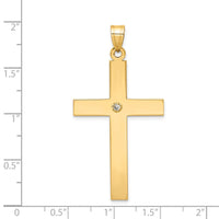 Load image into Gallery viewer, 14k Polished .03ct. Diamond Cross Pendant
