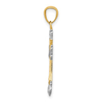 Load image into Gallery viewer, 14k and Rhodium D/C Cross Pendant
