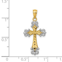 Load image into Gallery viewer, 14k and Rhodium D/C Cross Pendant
