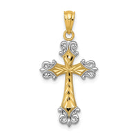 Load image into Gallery viewer, 14k and Rhodium D/C Cross Pendant
