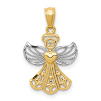 Load image into Gallery viewer, 14K w/Rhodium Filigree Angel Pendant
